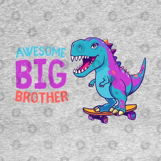 Awesome big brother skateboarding T-Rex by Messy Nessie